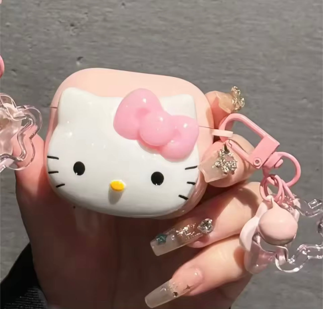 Kitty Kawaii Bow AirPod Case (Pink & Black)