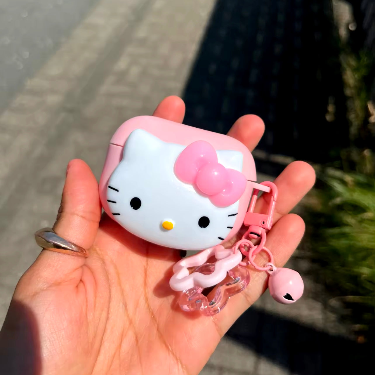 Kitty Kawaii Bow AirPod Case (Pink & Black)