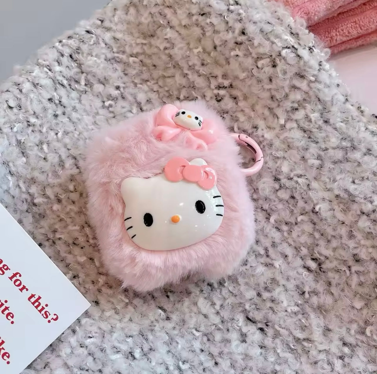 Kitty Kawaii Furry Plush AirPod Case