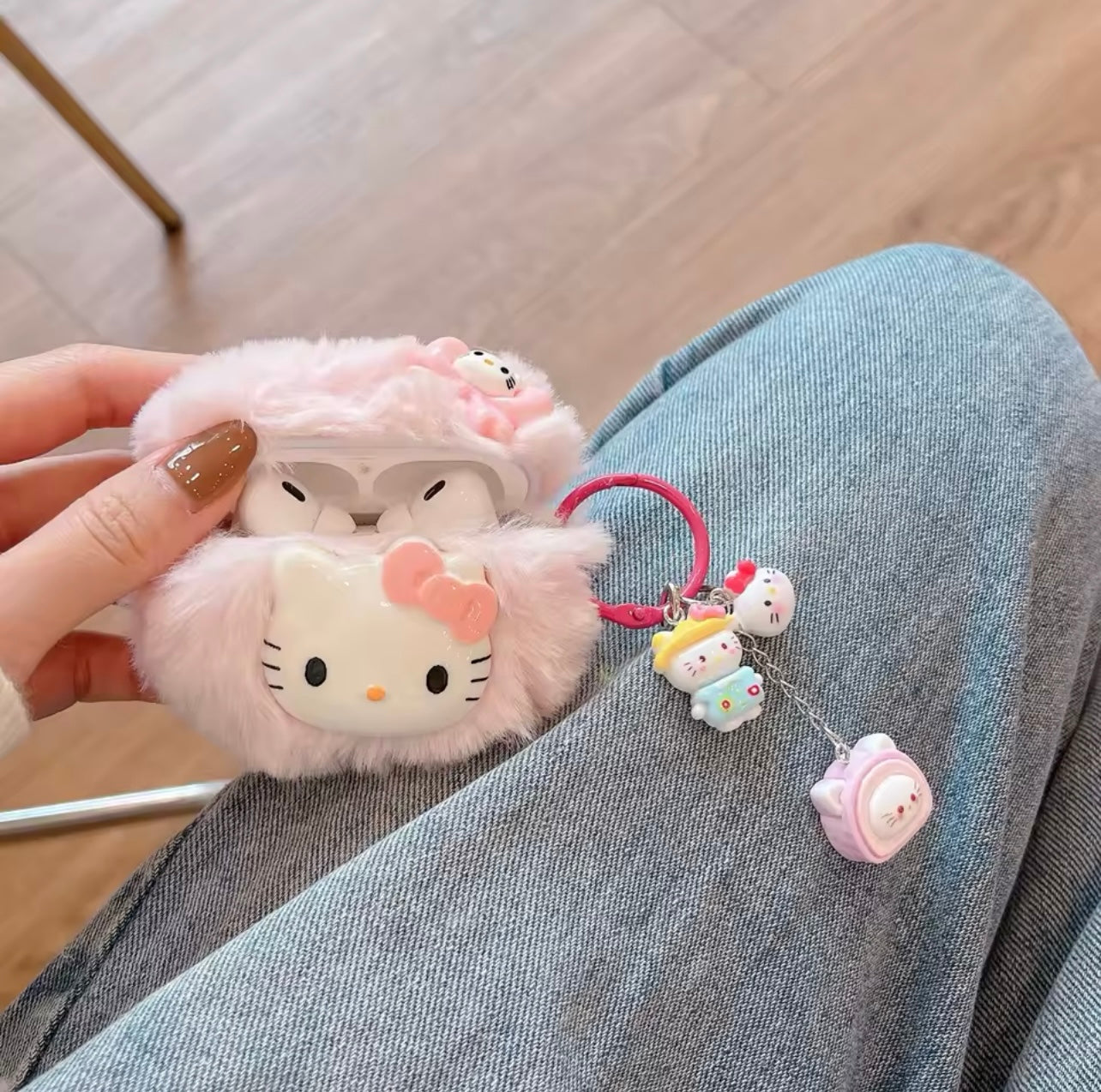 Kitty Kawaii Furry Plush AirPod Case