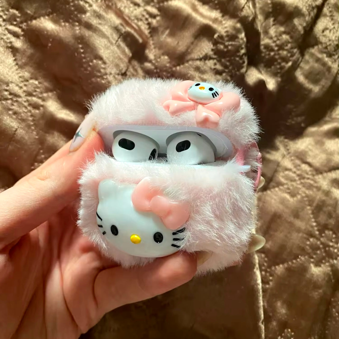 Kitty Kawaii Furry Plush AirPod Case