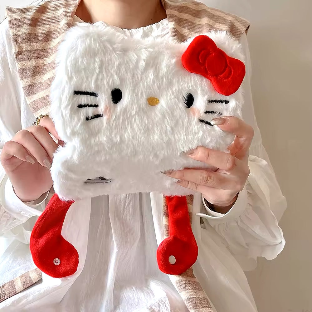 Kitty Kawaii Face Fluffy Detachable Handle iPhone Case