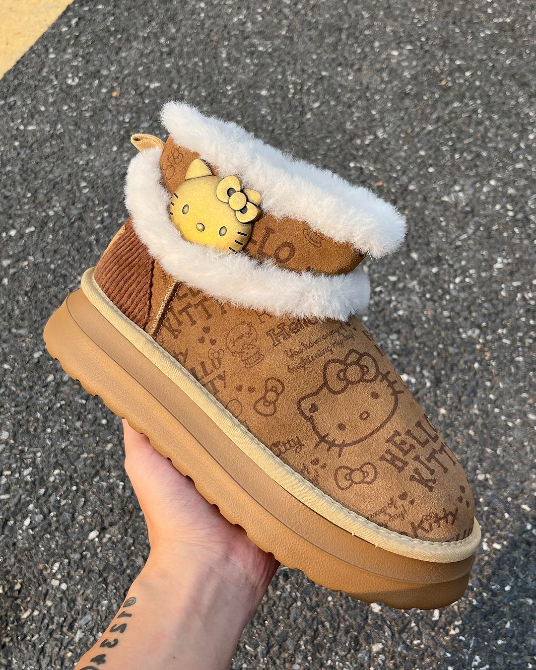 Kitty Kawaii Brown Winter Fur Snow Boots Loafer Slipper Shoes (3 Styles)