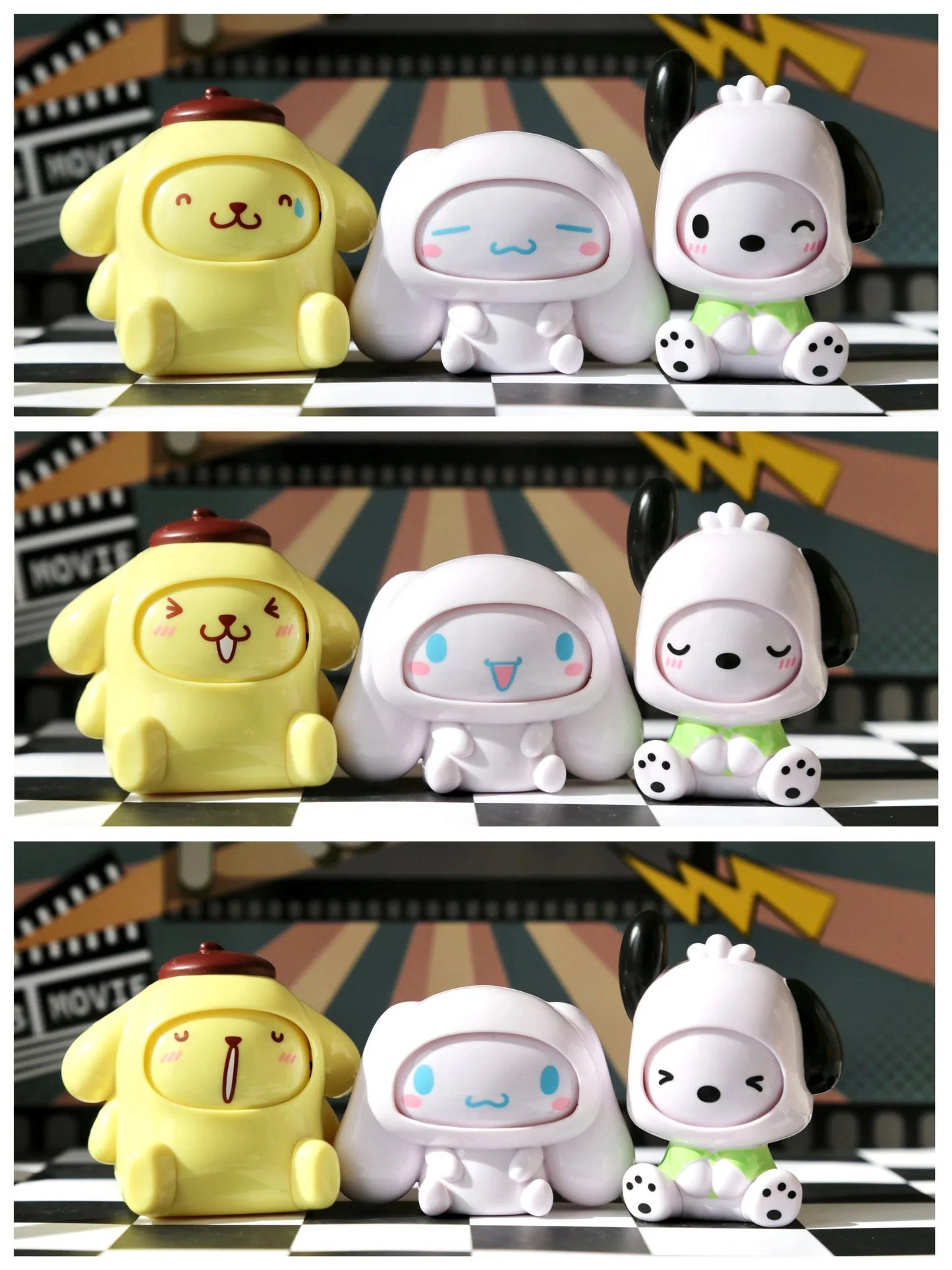 Kawaii Character Face Changing Action Figure Dolls