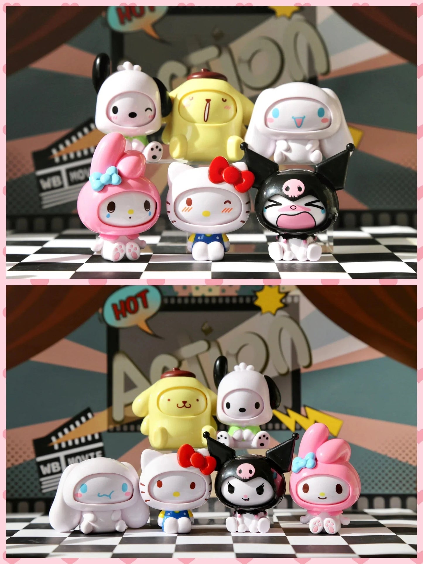 Kawaii Character Face Changing Action Figure Dolls