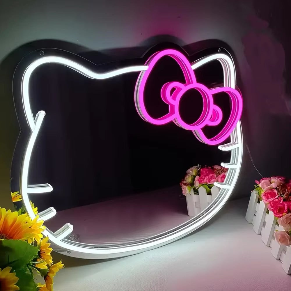 Kitty Kawaii LED Neon Wall Mirror