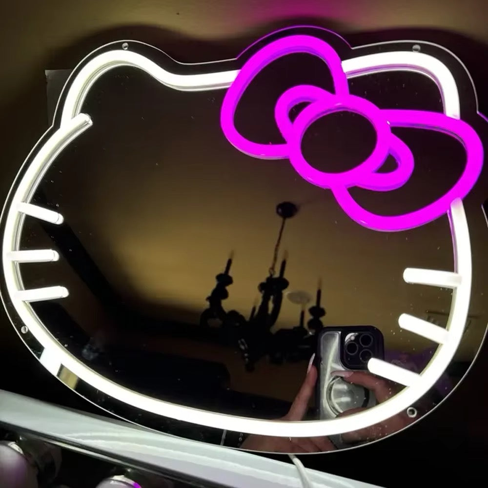 Kitty Kawaii LED Neon Wall Mirror