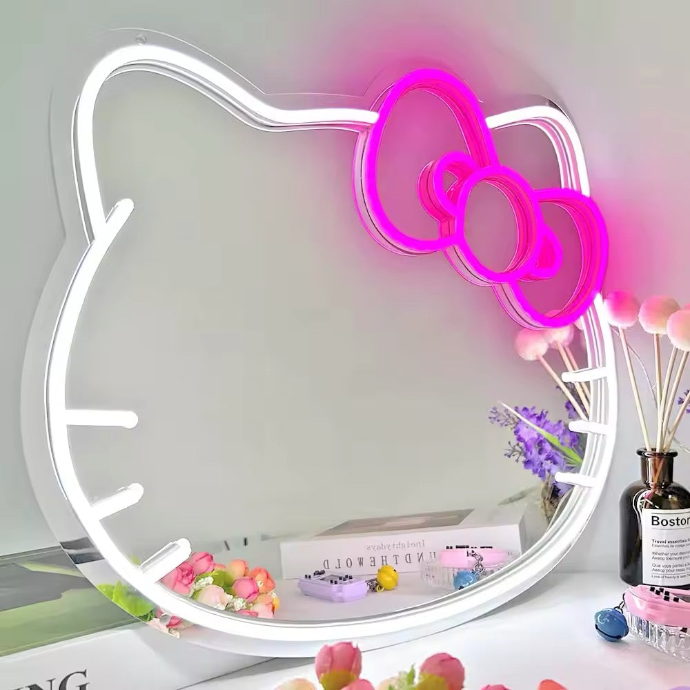 Kitty Kawaii LED Neon Wall Mirror