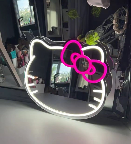 Kitty Kawaii LED Neon Wall Mirror