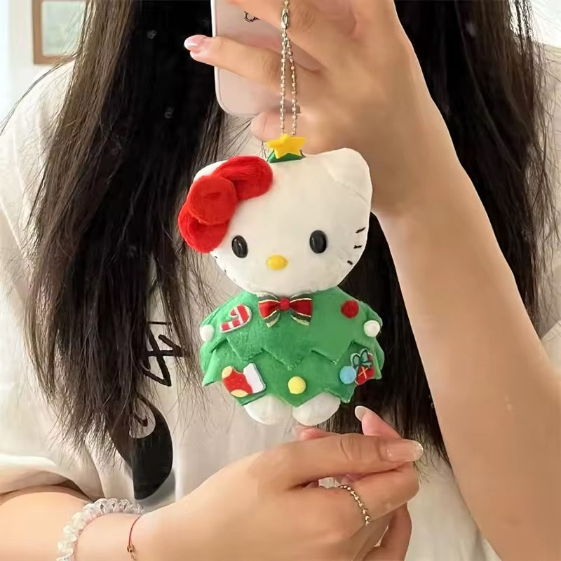 Kitty Kawaii Christmas Theme Plush Keychain