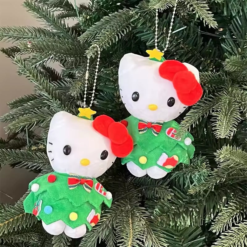 Kitty Kawaii Christmas Theme Plush Keychain