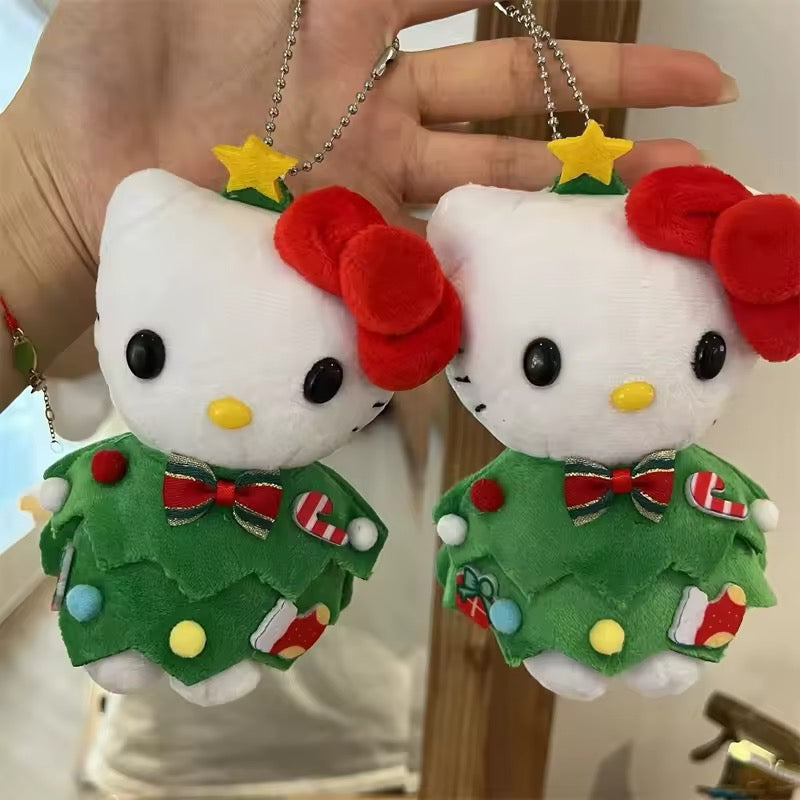 Kitty Kawaii Christmas Theme Plush Keychain