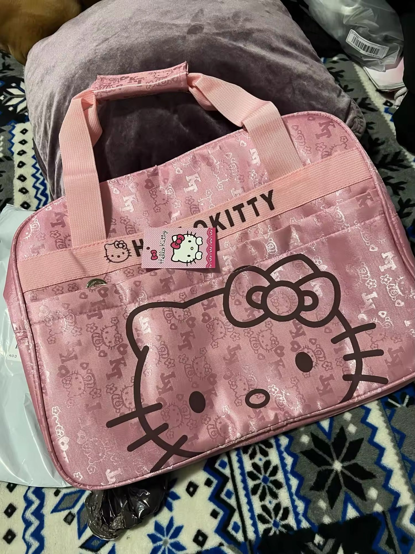 Kitty Kawaii Pink Detailed Travel Bag