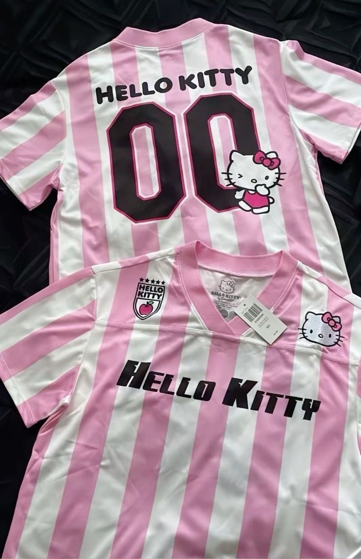 Kitty Kawaii Pink Football Soccer Sports Jersey Shirt Top