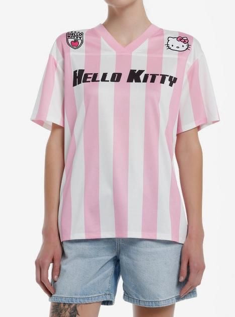 Kitty Kawaii Pink Football Soccer Sports Jersey Shirt Top