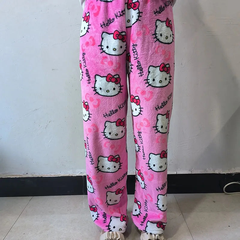 Kitty Kawaii Fleece Pjs Pyjamas (Normal, Christmas & Halloween Design) - Bouquet Blossoms Shop