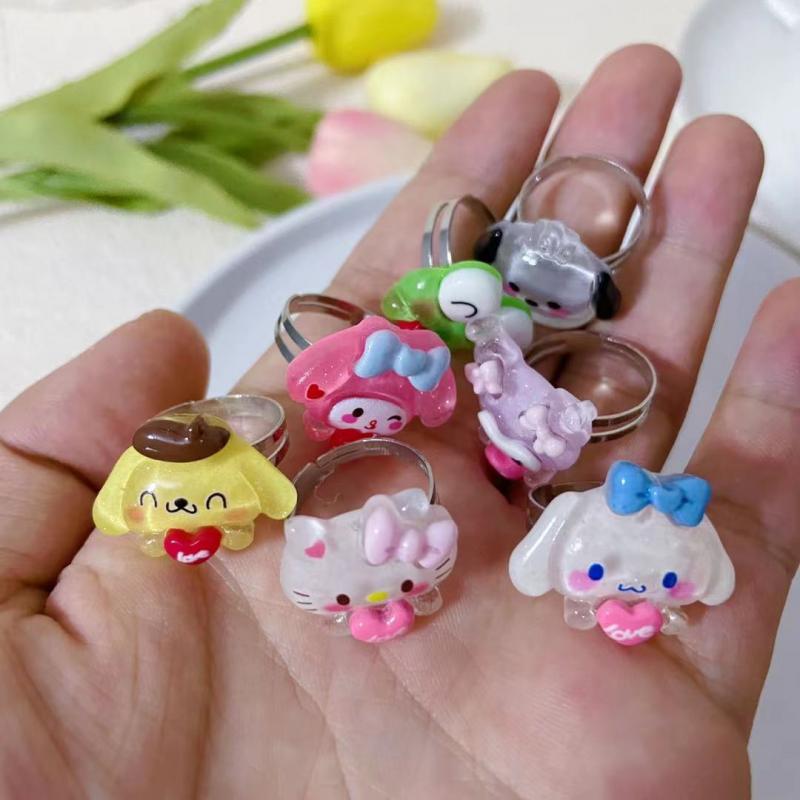 Kawaii Character Colourful Jelly Ring Sets - Bouquet Blossoms Shop