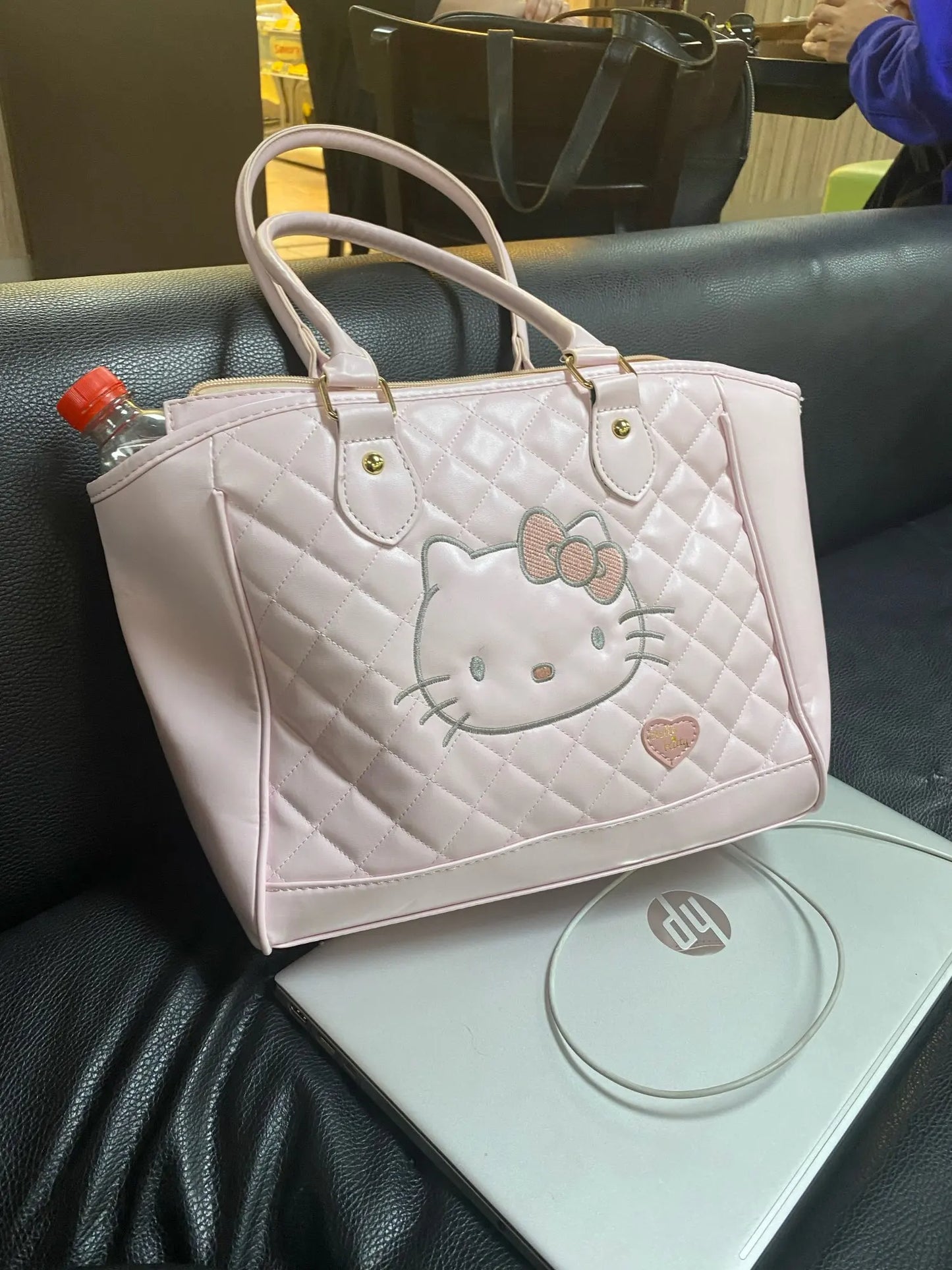 Kitty Kawaii Pink Leather Patterned Shoulder Tote Bag