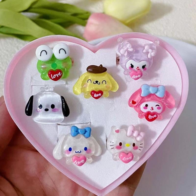 Kawaii Character Colourful Jelly Ring Sets - Bouquet Blossoms Shop