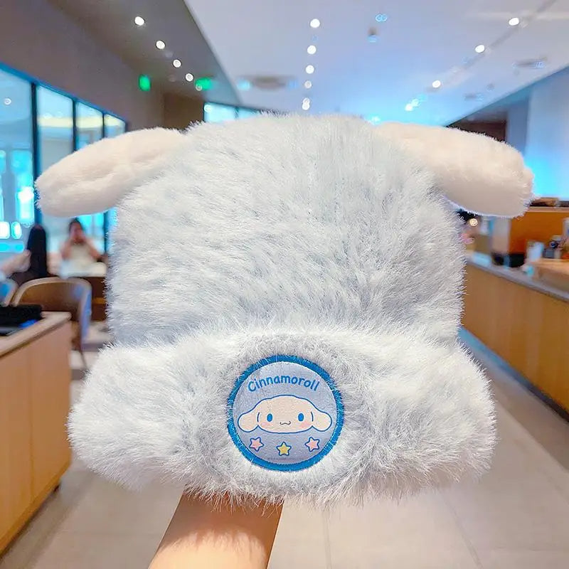 Kawaii Character Fluffy Fuzzy Colourful Plush Winter Beanie (6 Variations)