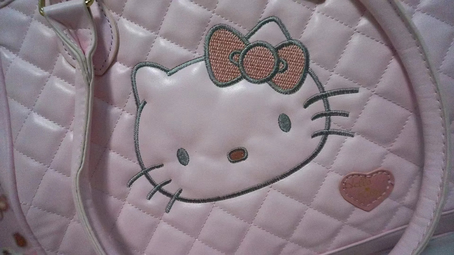 Kitty Kawaii Pink Leather Patterned Shoulder Tote Bag