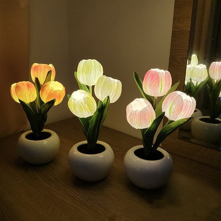 Tulip Colourful LED Pot Night Lamps - Bouquet Blossoms Shop