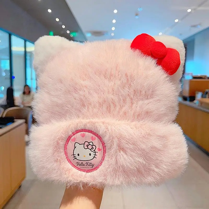 Kawaii Character Fluffy Fuzzy Colourful Plush Winter Beanie (6 Variations)